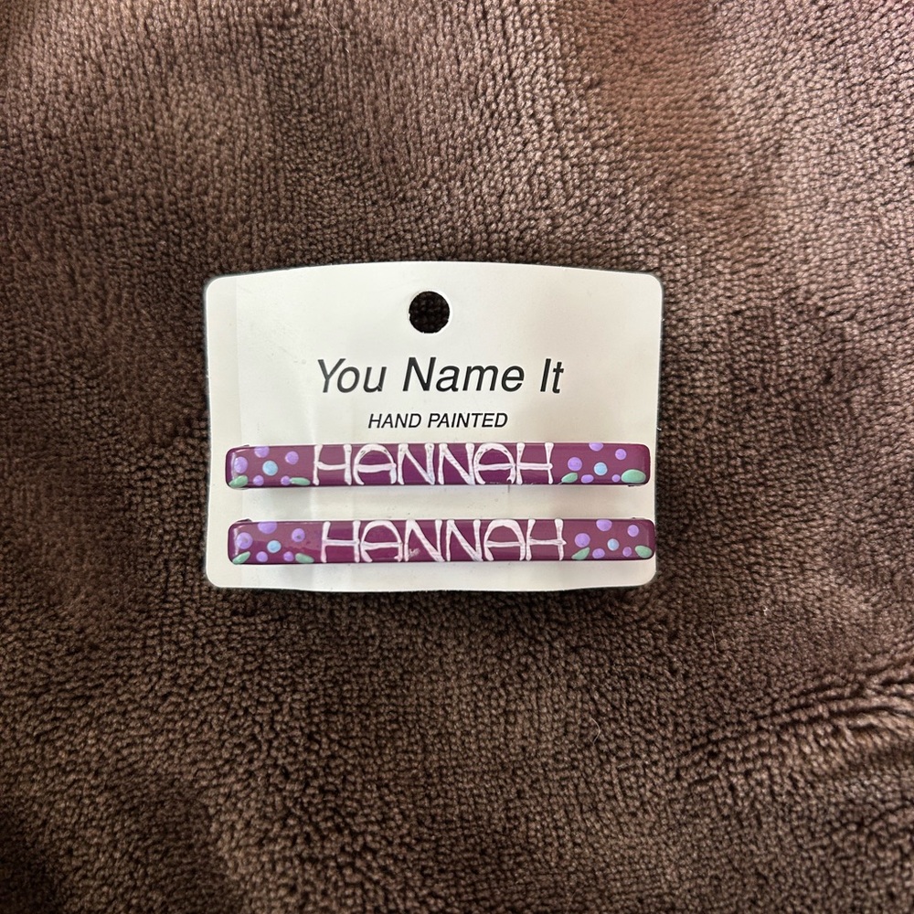 Purple Hand-Painted Hair Clips “Hannah”